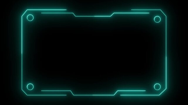 Cyber style hud frame animation built for futuristic data screens. Tech inspired digital border creating a structured display layout. Sci fi frame overlay suitable for simulations analytics