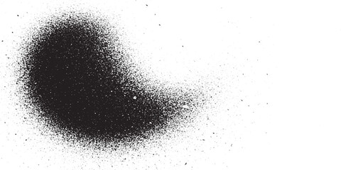 Naklejka premium Black spray paint cloud and splatter effect on white background with abstract texture ink splatter grunge effect dirty background artistic texture modern texture brush stroke particle effect