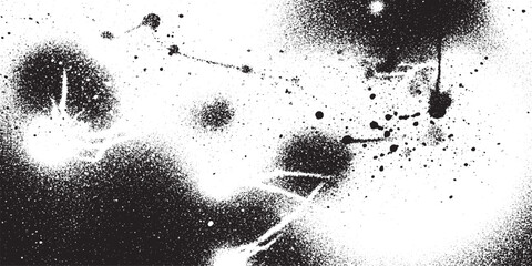 Black ink splatter and spray paint texture on white background for grunge design elements with splatter background abstract artistic distress graffiti watercolor decorative creative dripping © DARK GRASS