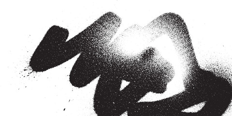 Abstract black spray paint grunge mark on white background distressed ink splatter texture urban street art element graphic brush stroke distressed effect graphic design abstract distressed © HexaFrame