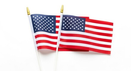 Obraz premium Celebrating flag day american flags waving patriotic symbols of freedom and national pride