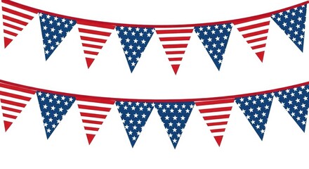 Fototapeta premium Festive flag day decorations patriotic american flags bunting for celebrations national pride