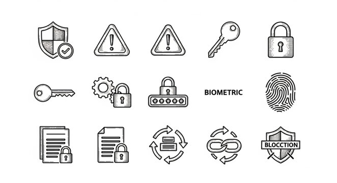 Digital Security Icons Collection for Online Protection and Privacy.