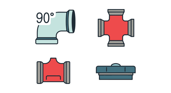 Pipe fitting Line art vector abstract shape illustration