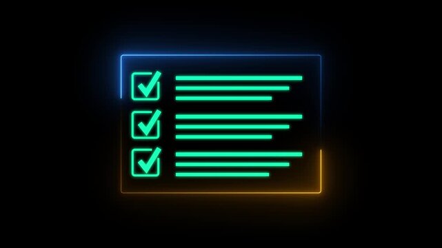 Digital list system concept on solid background. Focusing on productivity, task management,
