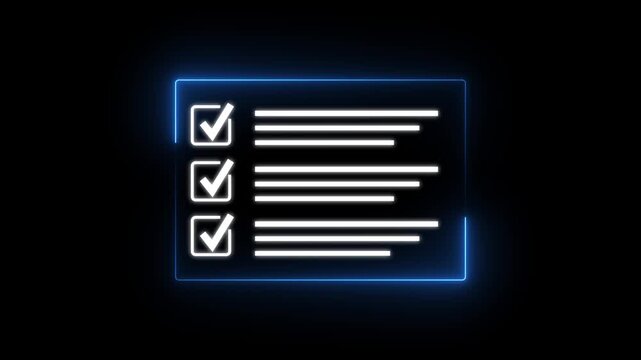 Digital list system concept on solid background. Focusing on productivity, task management, and checkmark for successful project execution..