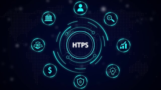Secure https connection concept digital network security data protection financial transactions and business growth