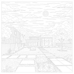 Fototapeta premiumAn architectural drawing of a vector city street featuring an old house project and a modern building design as a blueprint construction plan