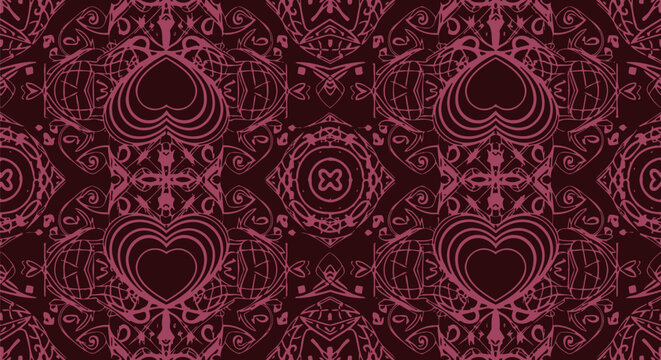 Heart shape decorative pattern with hearts 