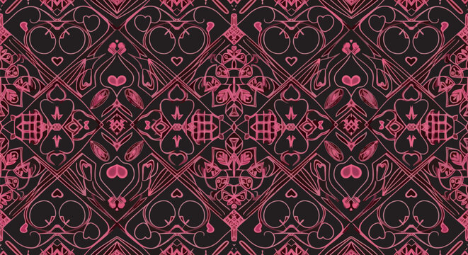 Heart shape decorative pattern with hearts 