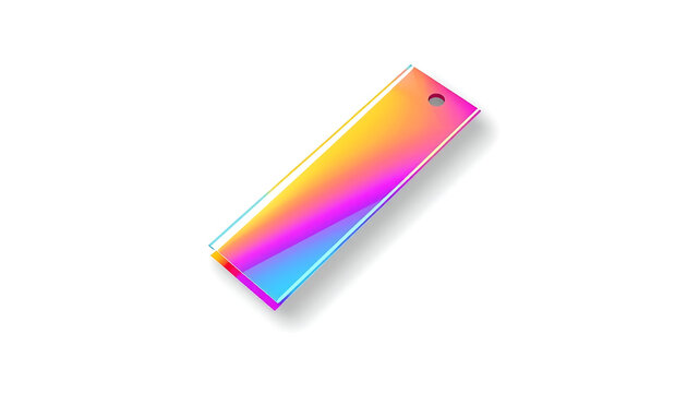 A colorful and sleek USB flash drive on a white background