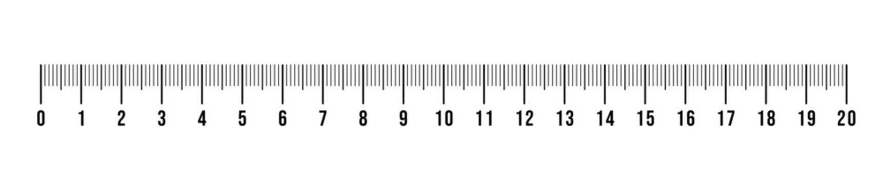 20 cm ruler mesure editable stroke graduation 