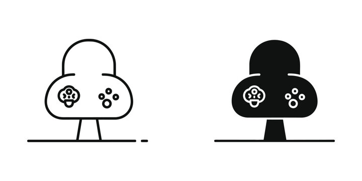 Contrast between a transparent and a solid tree with hidden faces illustration