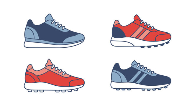 Sports Shoes Line art vector simple clean illustration