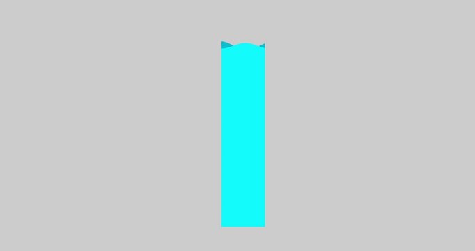 Bar graph chart waving element big blue long isolated. Business cartoon animation statistic economy metaphor business backgound with percentage visualisation presentation round element.
