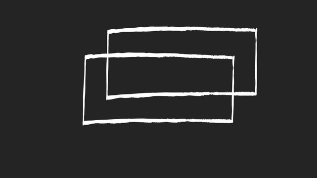 Hand Drawn Animated Rectangle Box with Target Crosshair on White Background
