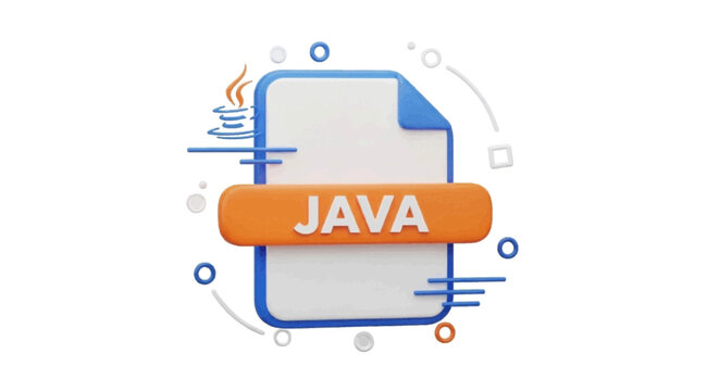 Vector illustration&nbsp;of 3d icon of a java programming language file format on a transparent background