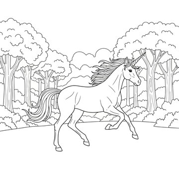 A majestic white stallion and its dark silhouette gallop across contrasting backgrounds in this artistic vector illustration of an equestrian athlete performing a dressage race in nature