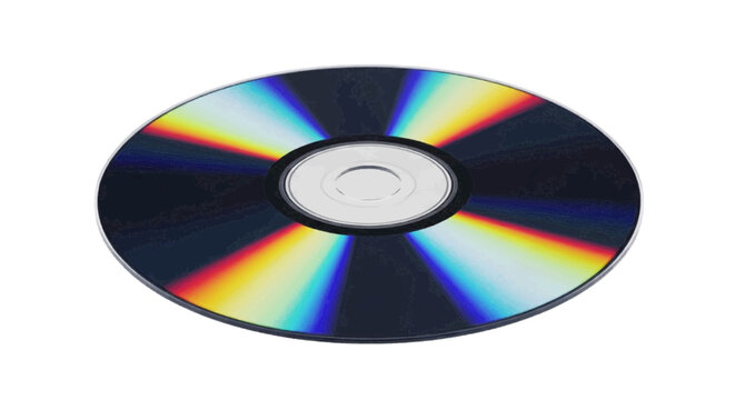 Vector illustration&nbsp;of compact disc with rainbow light reflection on a transparent background