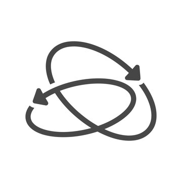 Dark gray rotation axis glyph with two arrows