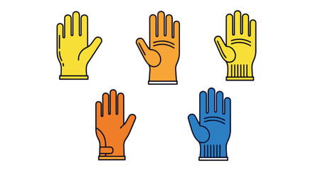 Fototapeta premium Safety gloves Line art vector minimal clean shapes