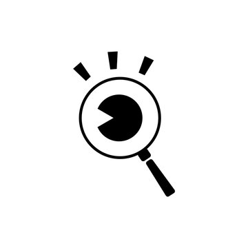 Magnifying glass with big eye and eyebrows vector stock logo design 