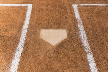 Fototapeta premium softball baseball plate base home close up with no player background