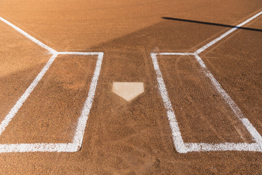 softball baseball plate base home close up with no player background