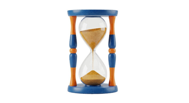 Vector illustration&nbsp;of classic hourglass with golden sand on a transparent background