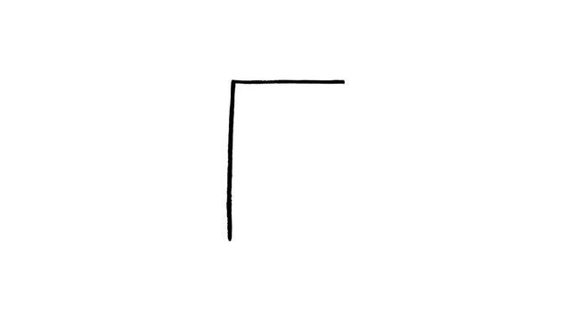 Hand Drawn Animated Rectangle Box with Target Crosshair on White Background