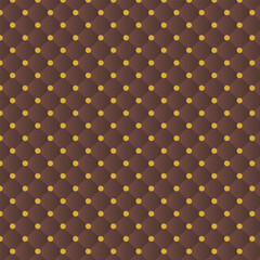 Fototapeta premium Elegant brown tufted leather texture background with black buttons luxury upholstery vector illustration