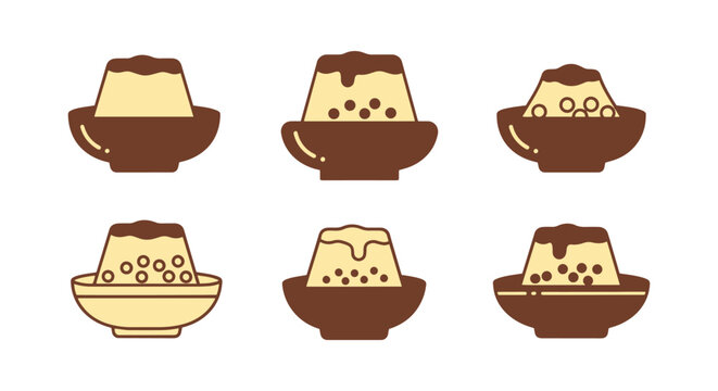 Tapioca Pudding Bowl Line art modern abstract clean illustration