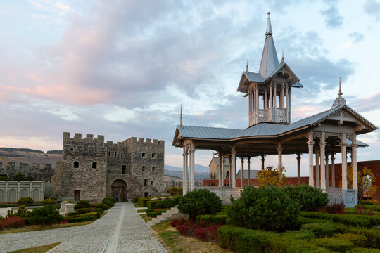 View of old medieval Rabati fortress in town of Akaltsikhe, Georgia
