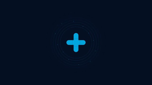 Medical Red Cross Symbol Pulse Glow Healthcare Emergency Animation