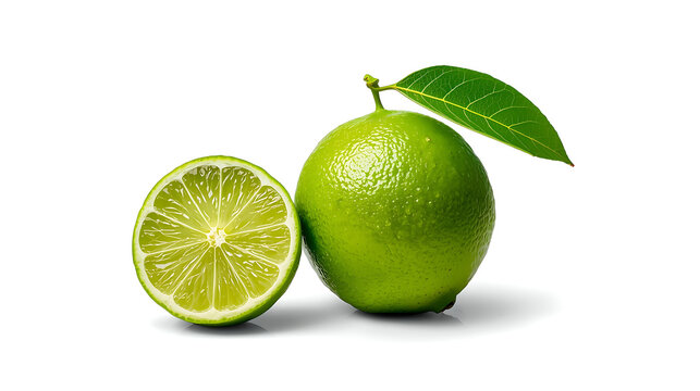 This image features fresh limes, which are small, citrus fruits known for their tangy and acidic flavor