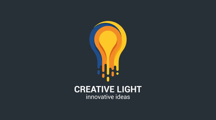 The logo design represents a bright light bulb symbolizing innovative ideas, vitality, and creativity, perfect for agencies focusing on new concepts and solutions. © Liutao
