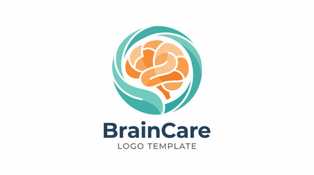 This logo template perfectly represents brain health and wellness, featuring a stylized brain encircled by soothing colors, ideal for any healthcare or wellness business.
