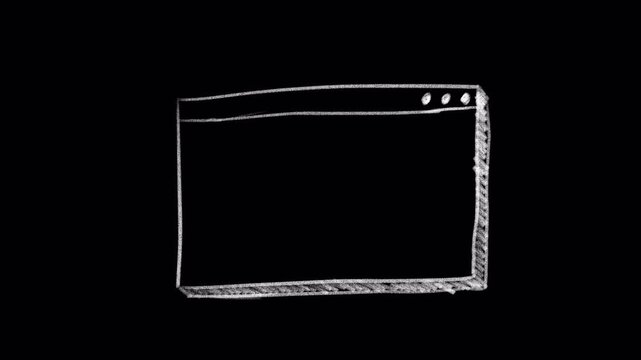White chalk frame animation on transparent background