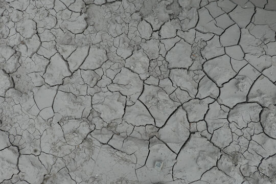 Terre argileuse et grasse craquel&eacute;e par la s&eacute;cheresse