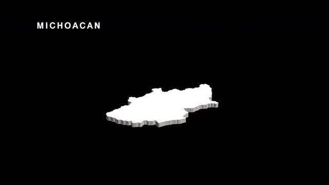 Michoacan state of mexico 3d map rotating