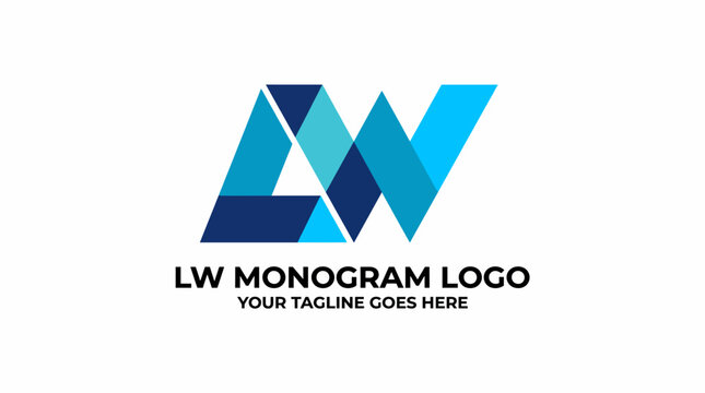 A visually striking monogram logo created with a geometric design approach, showcasing the initials LW that signifies modern and innovative business values.