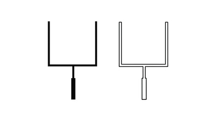 Two american football goalposts depicted in a stark black silhouette © RASHIDA
