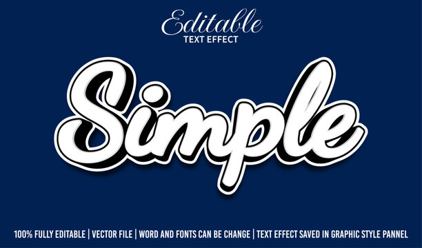 Stript Simple Text Effect 3D Design 