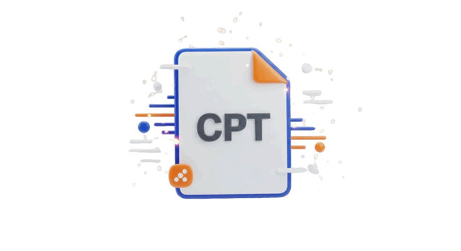 Vector illustration&nbsp;of 3d cpt file format icon illustration on a transparent background