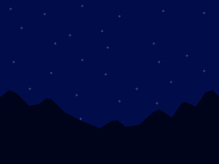 Obraz premium 星空と山脈背景