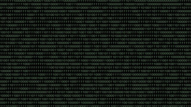 Matrix style binary code sequence moving on a dark digital background