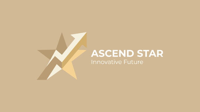 An innovative logo design showcasing a star and upward arrow, symbolizing growth, success, and a bright future. It reflects aspirations and ambitions in a corporate context.