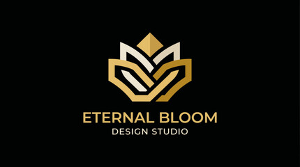 Obraz premium This logo for Eternal Bloom features a stylized flower design, rich in symbolism representing growth and creativity, combined with elegant typography for a refined identity.