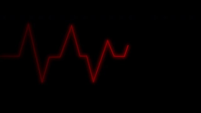 Heartbeat Pulse Flatline on Transparent Background, alpha channel