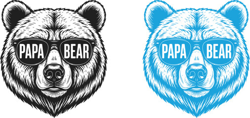 Fototapeta premium Happy fathers day to my papa bear celebrating dad with cool bear designs loving wishes